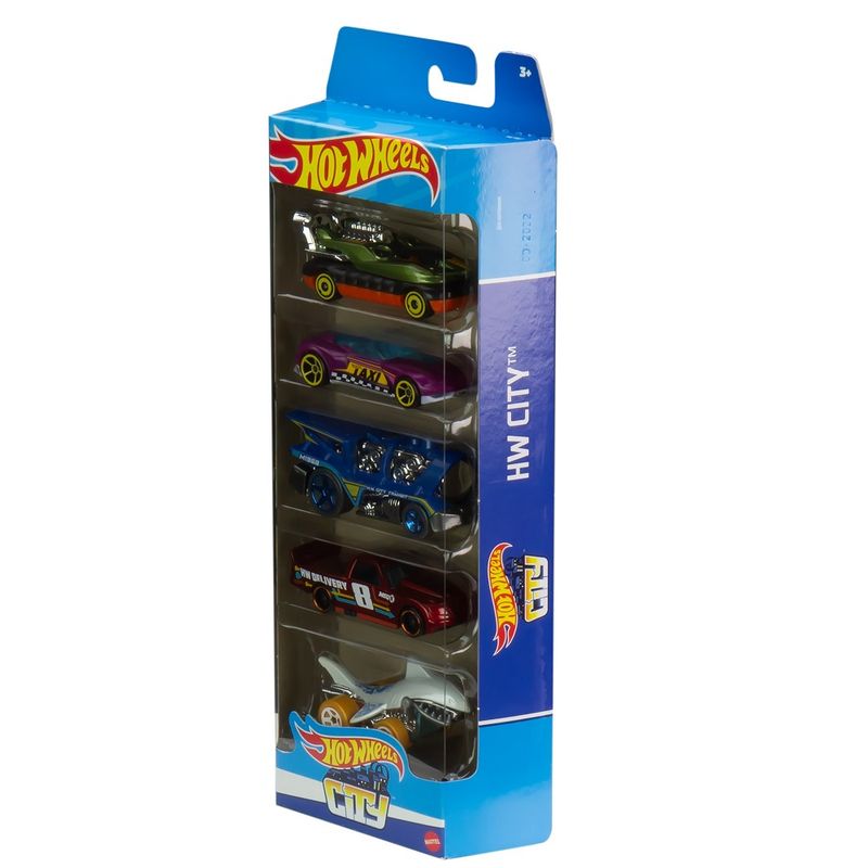 Hot-Wheels-Basics-City-Pack-com-5-Carros---Mattel