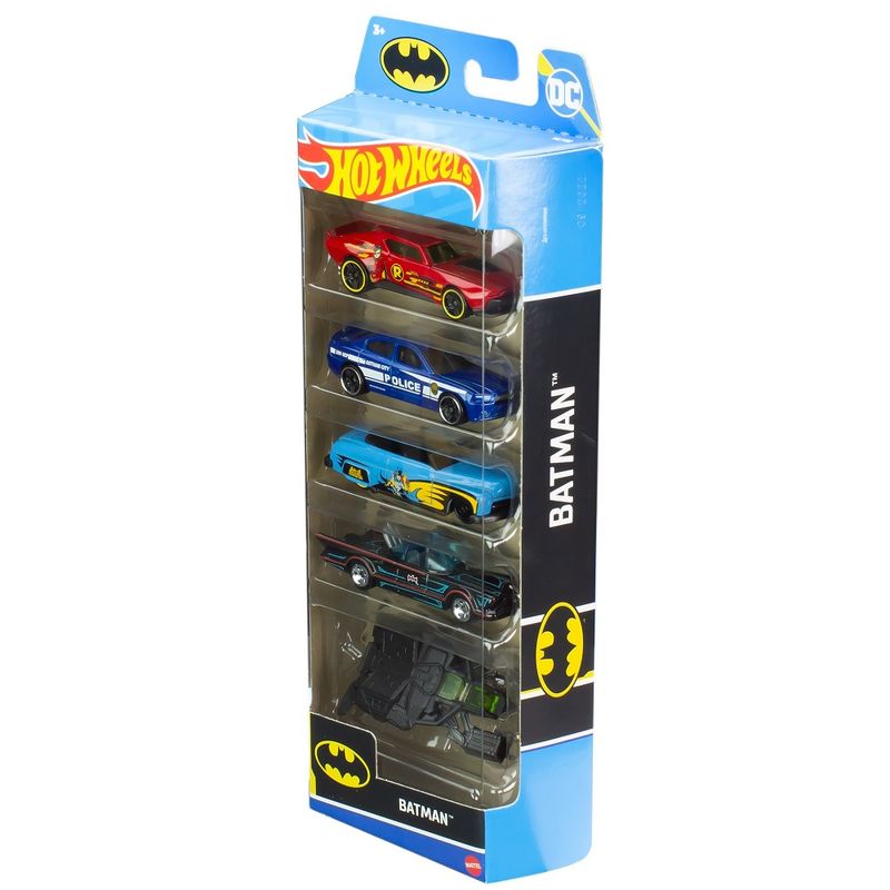 Hot-Wheels-Basics-Batman-Pack-com-5-Carros---Mattel