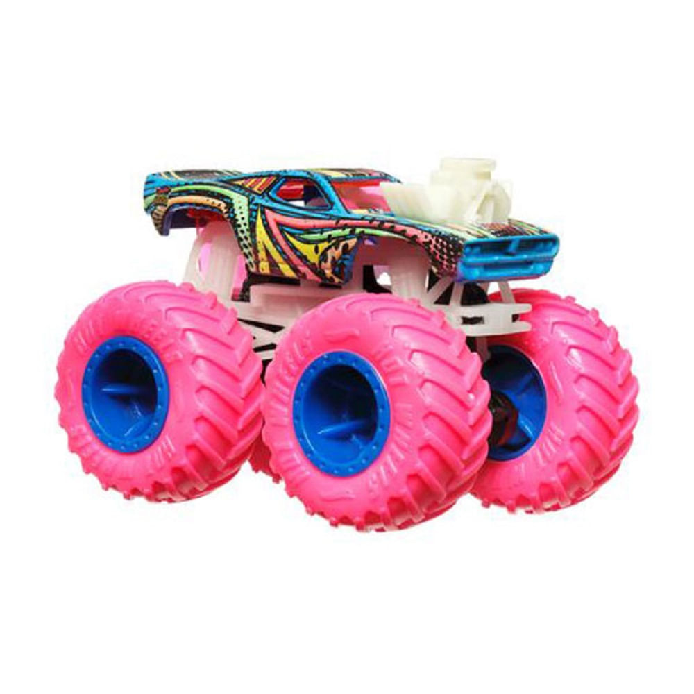 Hot Wheels Monster Trucks Rosa Brilha no Escuro - Mattel