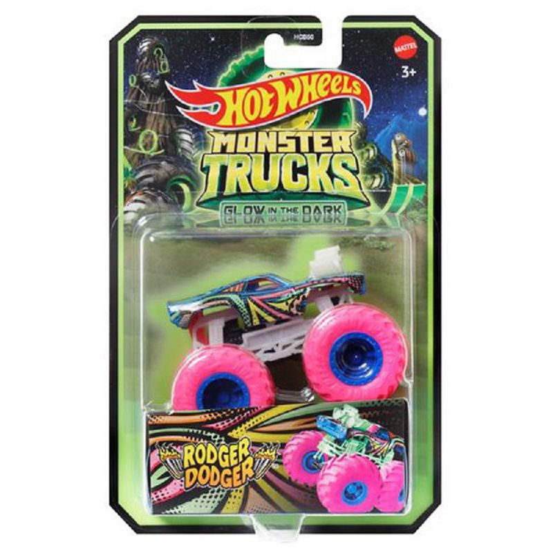 Hot Wheels Monster Trucks Rosa Brilha no Escuro - Mattel