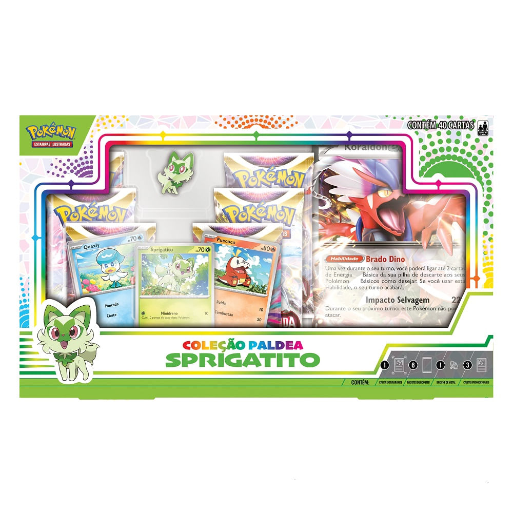 Box Sprigatito Coleção Paldea COPAG Original Lacrada 6 Booster