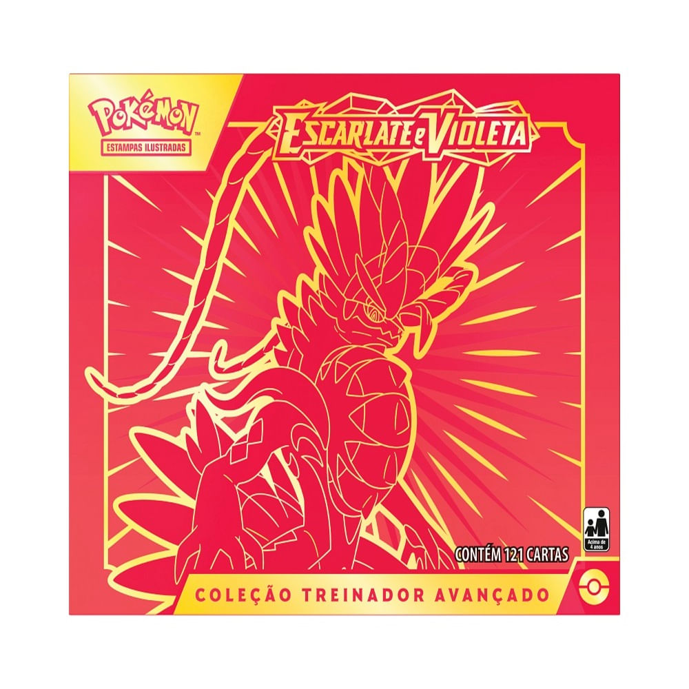 Pokemon Box - Coleção Treinador Avançado - Escarlate e Violeta - Koraidon ( vermelho) - MP Brinquedos