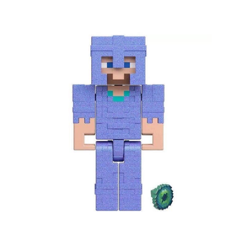 Mattel Minecraft Steve Action Figure With Parrot - 3.25 Inch Posable Toy For Kids 6+