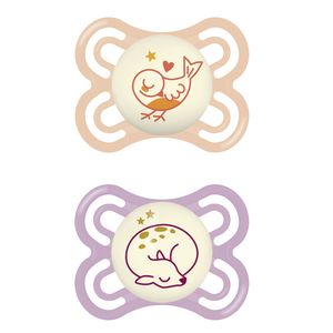 Chupeta 0 a 6 Meses Perfect Night Rosa Duplo - MAM Baby