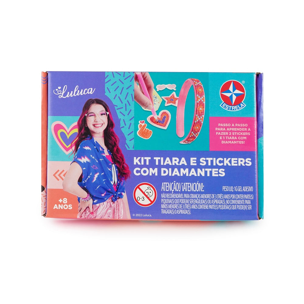 Kit Tiara e Stickers com Diamantes Luluca- Estrela - Lojas Quanta Coisa