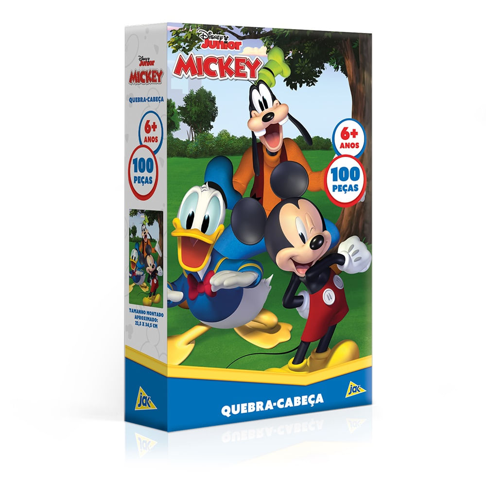 Brinquedo Infantil Quebra Cabeça 100 Peças Mickey Disney Toyster -  Papellotti