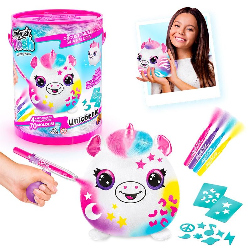 Pelucia-para-Pintar-Airbrush-na-Lata-Unicornio---Fun-Divirta-se