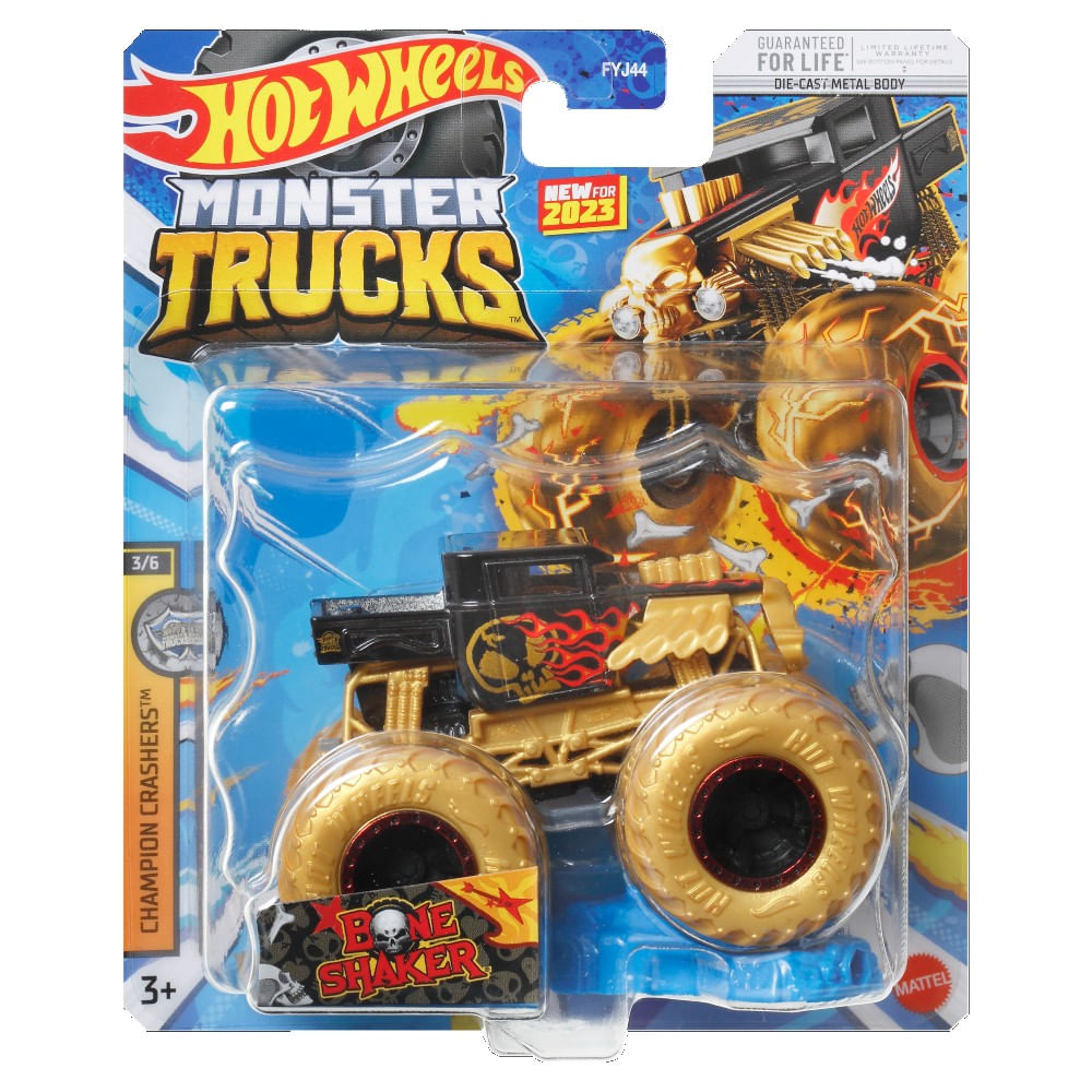 Hot Wheels Carrinho 1/64 Monster Truck Surpresa Mattel FYJ44 com o