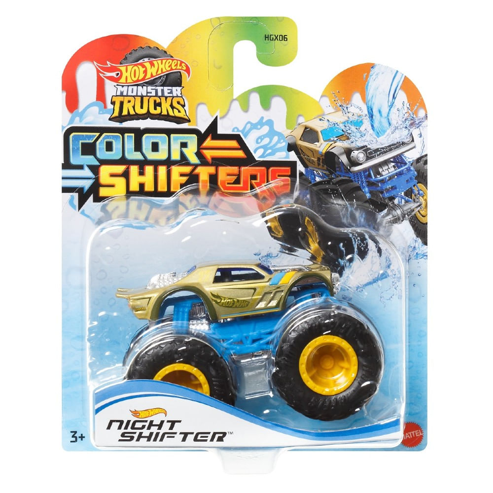 Hot Wheels Monster Trucks Color Night Shifter Mattel Toymania Barão Distribuidor 3101