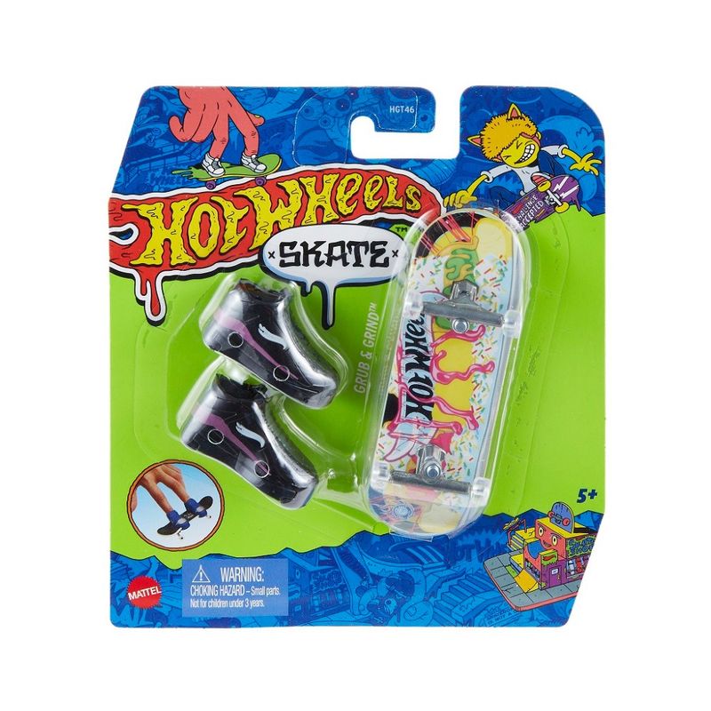 Hot-Wheels-Skateboard-Skate-de-Dedo-com-Tenis-Preto---Mattel