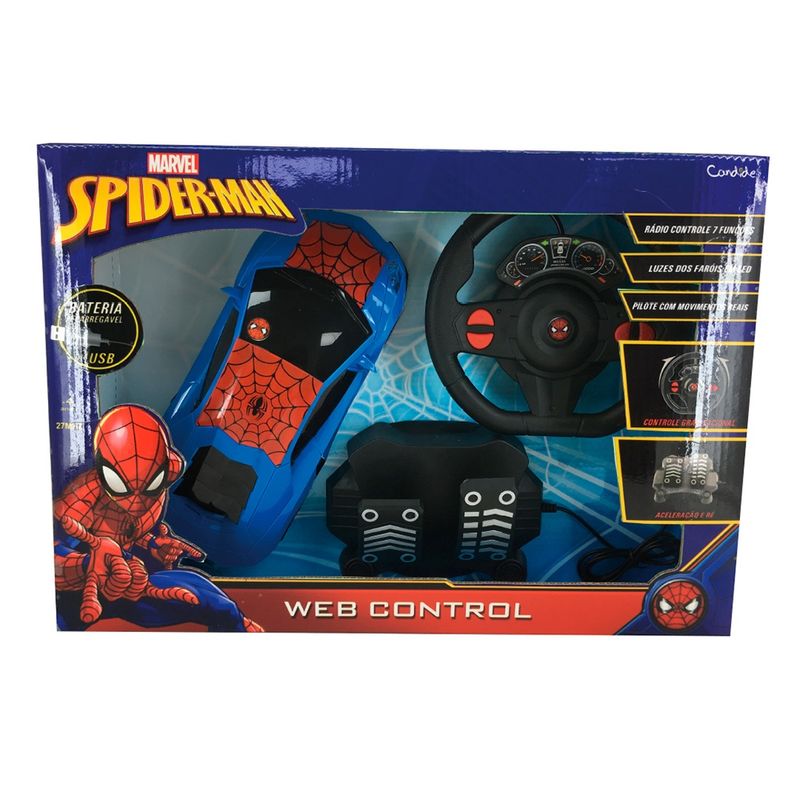 Carro-Controle-Remoto-7-Funcoes-Spider-Man-Bat-Rec---Candide