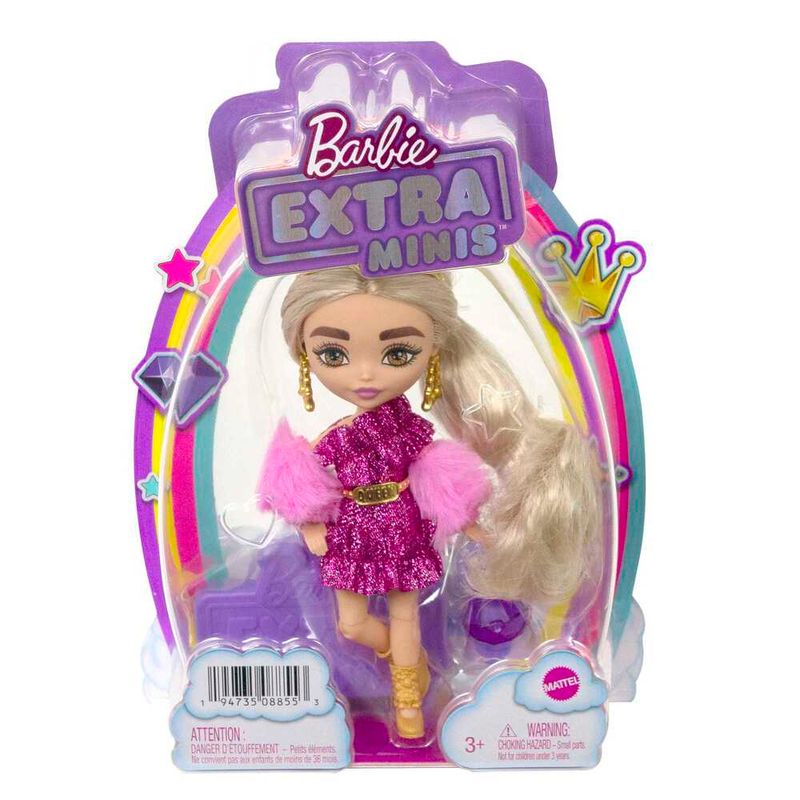 Barbie-Extra-Minis-Boneca-Vestido-de-festa-rosa---Mattel-