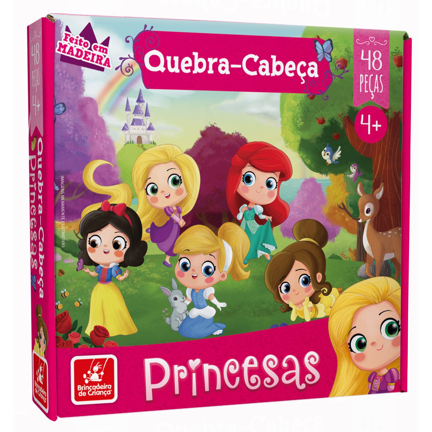 Quebra-Cabeça Princesas 48 Peças - Brincadeira de Criança - Barão ...