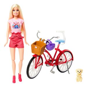 Barbie Conjunto Bicicleta com Boneca e Cachorrinho - Mattel
