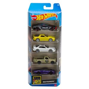 Hot Wheels Basics Pack com 5 Carros Nightburnerz - Mattel