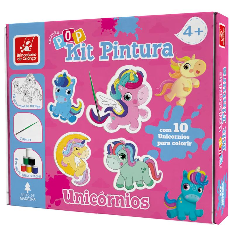 Kit de Pintura Unic rnios - Brincadeira de Crian a 0