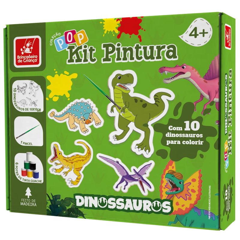 Kit de Pintura Dinossauros - Brincadeira de Crian a 0