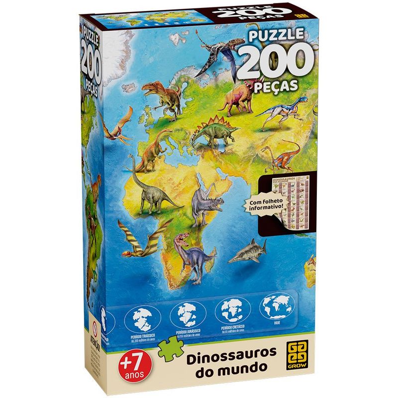 Puzzle Dinossauros do Mundo 200 Pe as - Grow 0