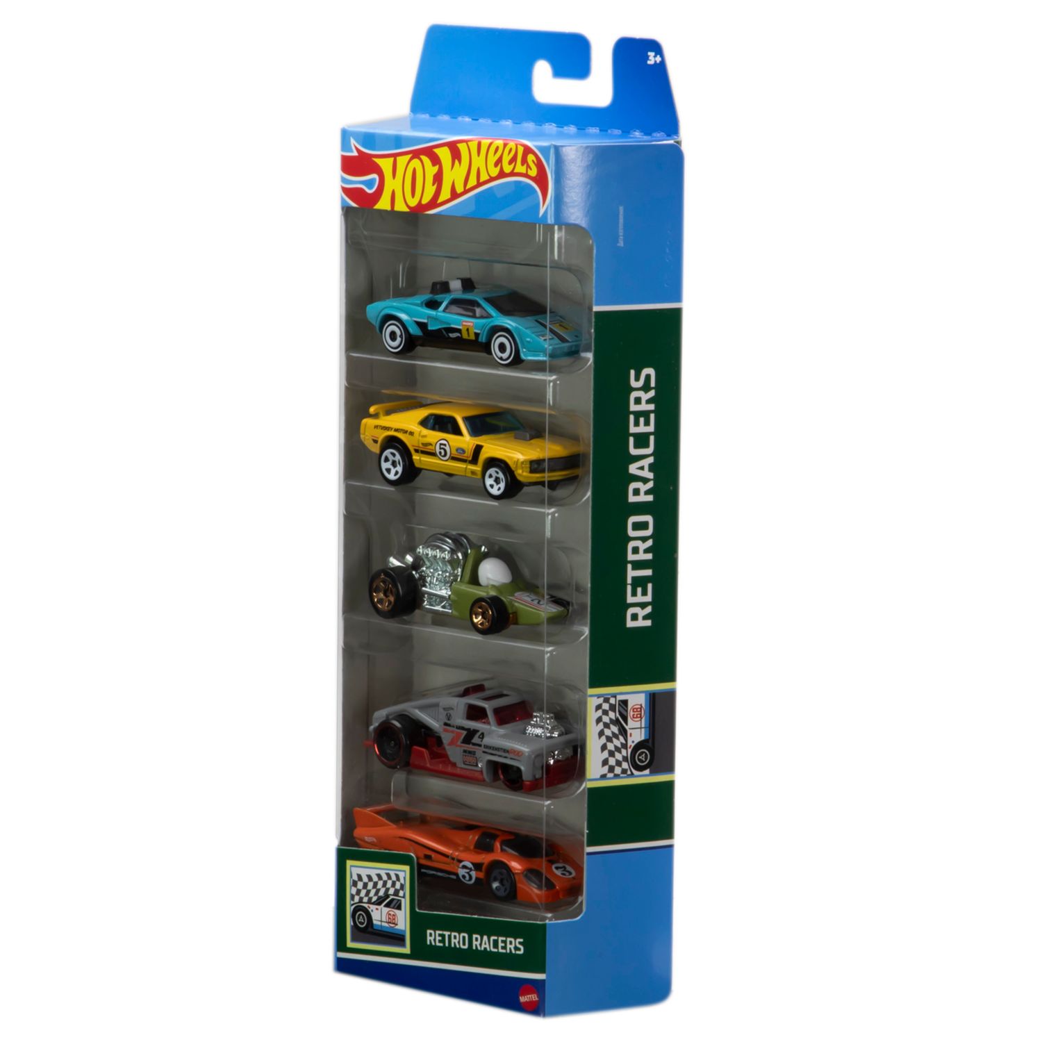 Hot Wheels Pacote 5 Carros Retro Racers - Mattel