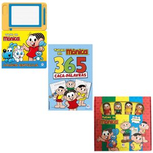 Kit Turma da Mônica 3 Livros Amigos Especiais, 365 Caça-palavras e Dedoches - Ciranda Cultural