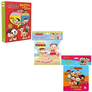 Kit Turma da Mônica 3 Livros Biblioteca de Boas Maneiras, Dia de Praia e Banho -Ciranda Cultural